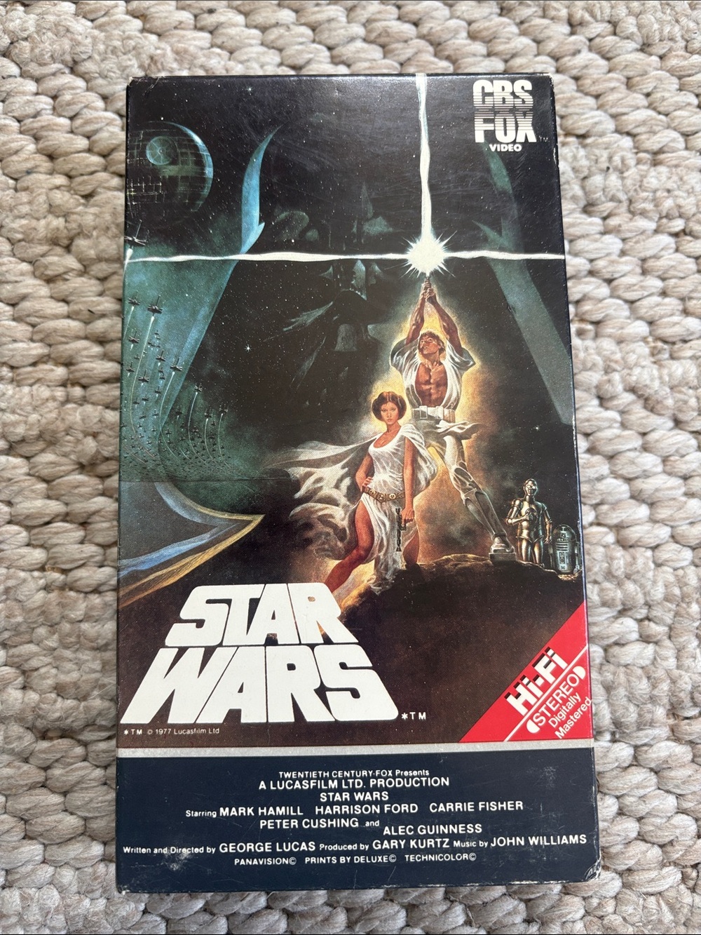 Vintage Star Wars CBS FOX Red Label VHS Tape 1130 Hi-Fi 1984